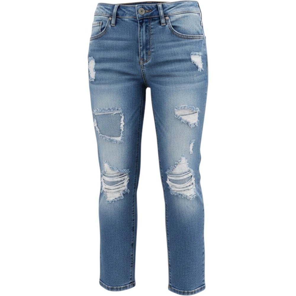 Vintage 90s‎ Guess Denim Capri Pants Women Size 0 Blue Distressed Everyday Style